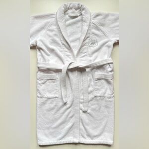 St. Regis Hotel Kids Unisex Pedersoli Luxury White Terry Cloth Bathrobe - Size 7